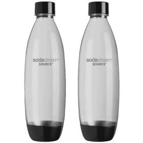 SodaStream Fuse 1L Carbonating Bottles, Twin Pack – Black