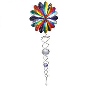 Spin Art Spectrum Wind Spinner with Crystal Tail