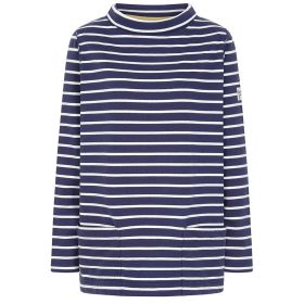 Lazy Jacks Women’s Striped Roll Neck Sweatshirt – Twilight
