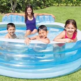 Intex Swim Centre Round Inflatable Family Lounge Pool - 76cm x 216cm x 224cm