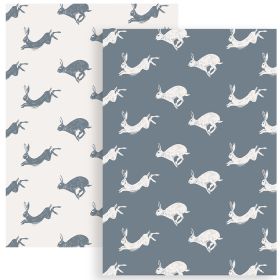 The English Tableware Company Artisan Hare Set of 2 Tea Towels – Cream/Grey