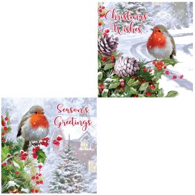 Traditional Robin Christmas Cards - Pack of 12