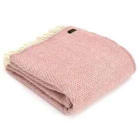 Tweedmill Beehive Throw Blanket, Dusky Pink - 150cm x 183cm
