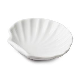 Porcelain Shell Serving Dish - White, 10cm